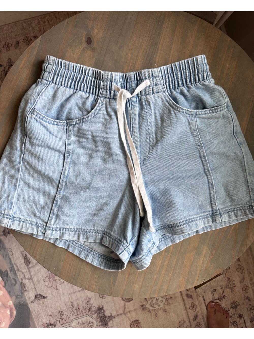 Universal Thread Light Blue Drawstring Denim-Style Athletic Shorts XS